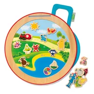 Klocki - Drewniana tablica z magnesami, zabawka dla dzieci odgrywanie ról Babblarna - miniaturka - grafika 1