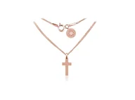 Biżuteria religijna - Naszyjnik z krzyżykiem - rose gold - miniaturka - grafika 1