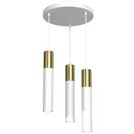 Lampy sufitowe - Luminex Cassa 4143 lampa wisząca zwis 3x8W GU10 biała/złota - miniaturka - grafika 1
