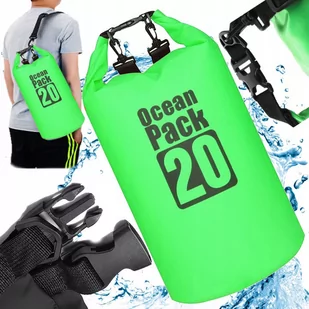 Worek Wodoodporny Wodoszczelny Kajak Torba 20L Zie - Plecaki worki - miniaturka - grafika 1