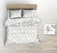 Pościel - Pościel Z Kory 140X200 Biała Morelowe Bukieciki - miniaturka - grafika 1