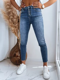 Spodnie damskie - Spodnie damskie jeansowe LEHIS niebieskie Dstreet UY1452 - grafika 1