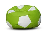 Fotele i pufy dla dzieci - Pufa piłka XL worek limonkowo-biała - miniaturka - grafika 1