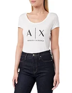 Koszulki i topy damskie - Armani Exchange Koszulka damska z logo Ss, biały, XS - miniaturka - grafika 1