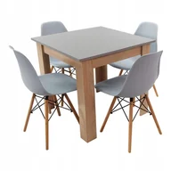Stoły z krzesłami - Zestaw stół Modern 80x80 4 krzesła Milano szare - miniaturka - grafika 1