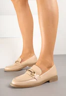 Mokasyny damskie - Beżowe Klasyczne Mokasyny z Elegancką Aplikacją Frolvia - miniaturka - grafika 1
