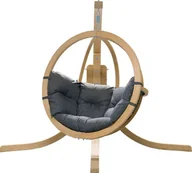 Fotele ogrodowe wiszące - Elior Grafitowy fotel wiszący ogrodowy - Parys 2X - miniaturka - grafika 1