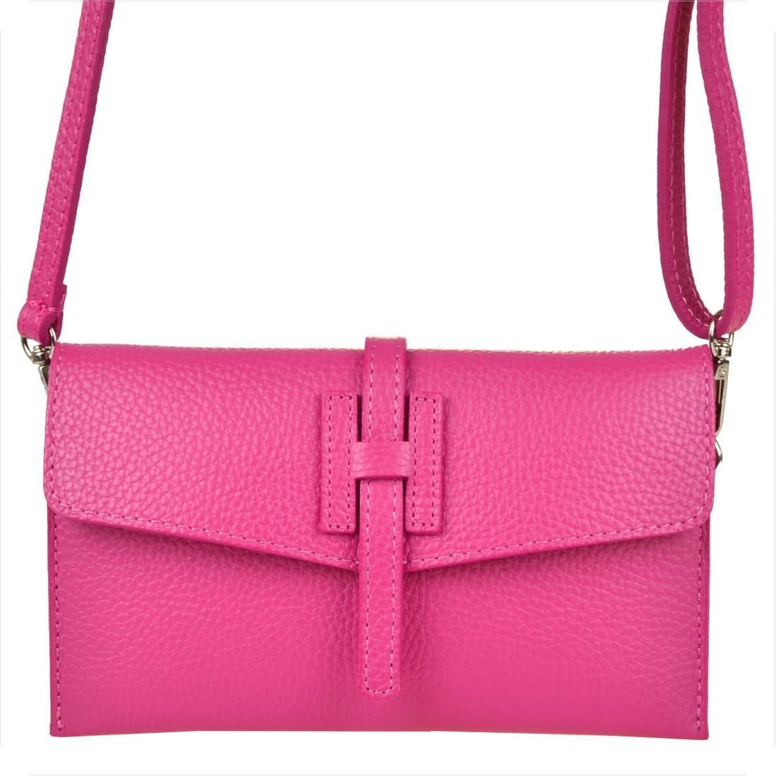 Vera Pelle mała skórzana listonoszka fuksja