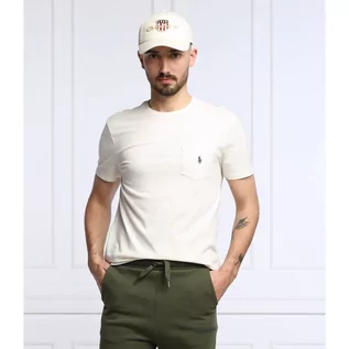 Koszulki męskie - POLO RALPH LAUREN T-shirt | Custom slim fit | z dodatkiem lnu - grafika 1