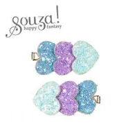 Zabawy w naśladowanie dorosłych - Souza! Spinki do włosów niebiesko-fioletowe serduszka Lola 2 szt. - miniaturka - grafika 1