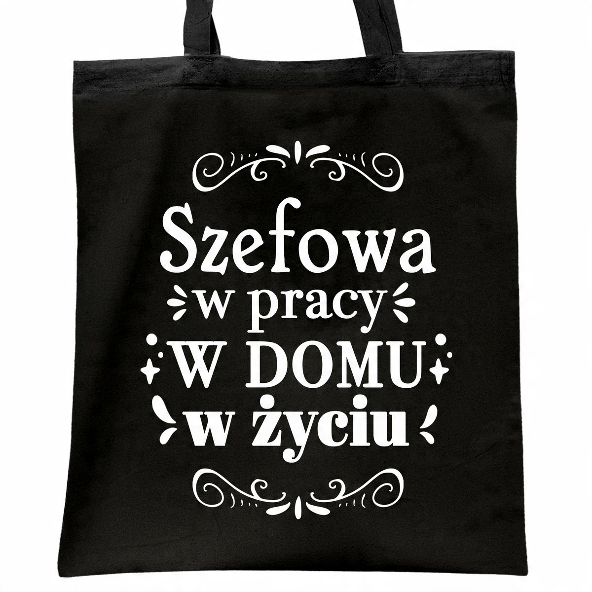 Torba bawełniana czarna na zakupy Dzień Kobiet Dla Kobiety Prezent
