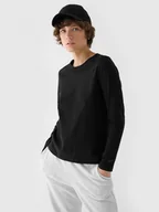 Koszulki sportowe damskie - Damski longsleeve basic 4F 4FWMM00TLONF431 - czarny - miniaturka - grafika 1