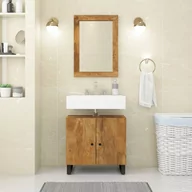 Lustra - vidaXL Lustro, 70x50 cm, lite drewno mango i szkło - miniaturka - grafika 1