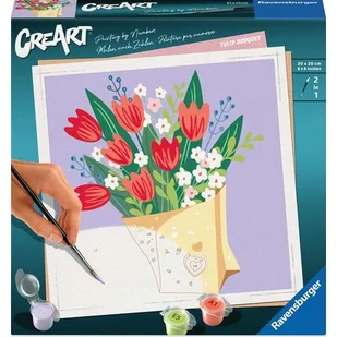 Malowanie po numerach RAVENSBURGER CreArt Bukiet kwiatów Tulipany 25518 - Malowanie po numerach - miniaturka - grafika 1
