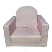 Krzesła obrotowe dla dzieci - KOMFORTOWY FOTELIK ROZKŁADANY DLA DZIECI RÓŻOWY GROSZEK - miniaturka - grafika 1