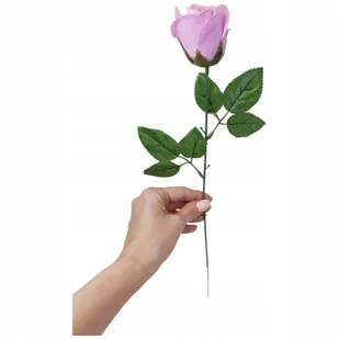Bukiet róża mydlana na łodydze 47 cm lila wieczna róża realistyczna - Sztuczne kwiaty - miniaturka - grafika 1
