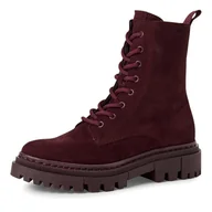 Botki damskie - Tamaris Damskie sztyblety Lace Boot Flat 1-25276-41 Merlot, 39 EU, Merlot, 39 EU - miniaturka - grafika 1