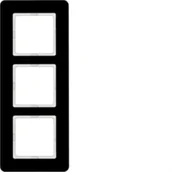 Klawisze i ramki - Hager polo Q.7 Ramka potrójna szkło czarny 10136076 10136076 - miniaturka - grafika 1