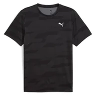 Koszulki męskie - M Flex Żakardowa Koszulka PUMA Czarna - miniaturka - grafika 1