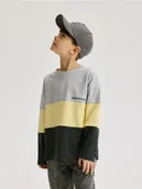 Bluzki dla chłopców - Reserved - Strukturalny longsleeve - jasnoszary - miniaturka - grafika 1