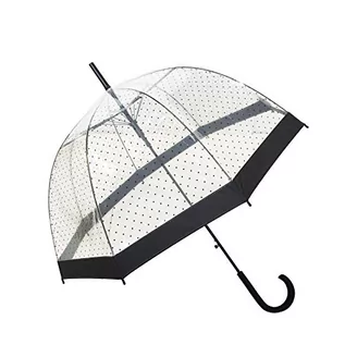 Parasole - SMATI Lady Like: przezroczysta/przezroczysta parasol automatyczny z czarnymi punktach BUL1222N - grafika 1