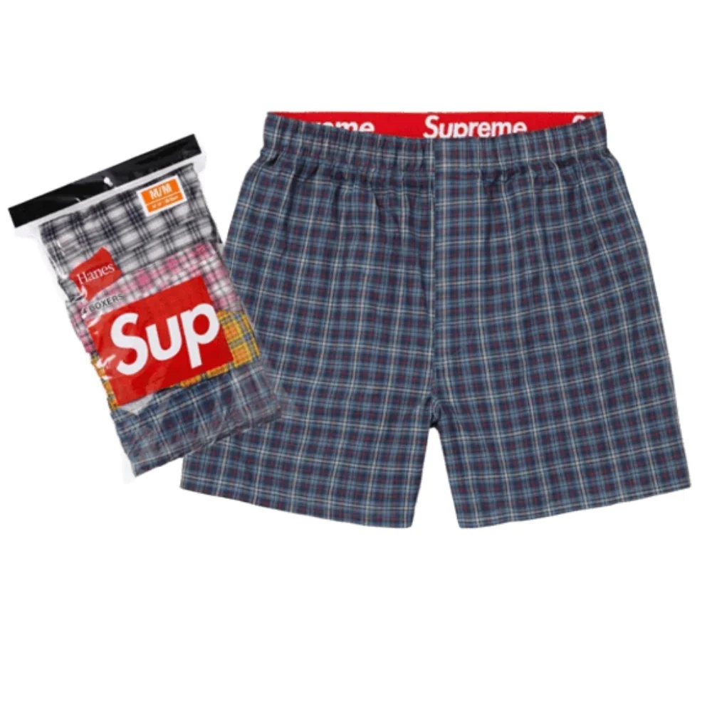 Supreme Hanes Plaid Boxers (4 Pack) Multicolor S