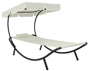 Elior Kremowy leżak ogrodowy z baldachimem S4-P44 - Leżaki ogrodowe Elior Kremowy leżak ogrodowy z baldachimem S4-P44 - Leżaki ogrodowe - miniaturka - grafika 1