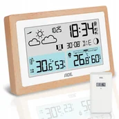 Stacje pogodowe - Elektroniczna stacja pogodowa Ade drewniana rama 13 x 4 x 8,5 cm - miniaturka - grafika 1