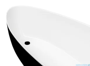 Besco Goya 170x72cm wanna wolnostojąca biało-czarna MATOWA + syfon klik-klak czarny czyszczony od góry #WMMC-170GKB | - Wanny z hydromasażem - miniaturka - grafika 4