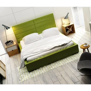 New Design Łóżko QUADDRO DOUBLE tapicerowane Rozmiar 160x200 Tkanina Grupa II Pojemnik Z pojemnikiem - Łóżka - miniaturka - grafika 1