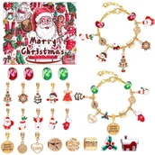 Ozdoby bożonarodzeniowe - KALENDARZ ADWENTOWY BRANSOLETKA BIŻUTERIA CHARMS ZAWIESZKI 24SZT DIY PREZEN [SE-KAL10] - miniaturka - grafika 1