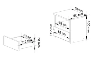 KOMODA CL1 BIAŁA / DĄB SONOMA - Komody - miniaturka - grafika 3