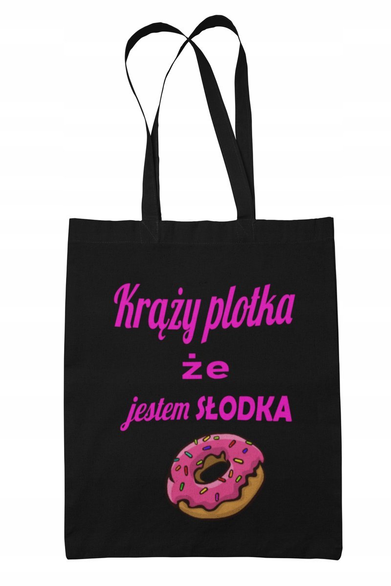 Torba Shopper-materiałowa-na ramie- śmieszny napis
