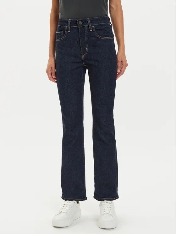 LEVIS JEANSY DAMSKIE JEANSY WYSOKI STAN GRANATOWE DZWONY 25/28 7CA