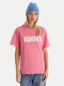 Koszulki i topy damskie - Roxy T-Shirt Sunnyoversize Easy ERJZT06033 Różowy Oversize - miniaturka - grafika 1