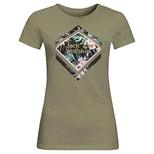 Jack Wolfskin Damski T-shirt Tropical Square T-shirt damski brązowy khaki S - Koszulki i topy damskie - miniaturka - grafika 1