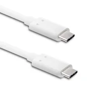 Kable komputerowe i do monitorów - Qoltec Kabel USB 3.1 typ C męski | USB 3.1 typ C męski | 1m | Biały AKQOLTU00050508 - miniaturka - grafika 1