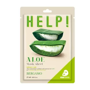 Bergamo Help Sheet Mask , Maska do twarzy z Aloesem, 25 ml - Maseczki do twarzy - miniaturka - grafika 1