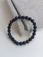 Bransoletki - GRANATOWA FASETOWANA BRANSOLETKA NA GUMCE NOC KAIRU POŁYSKUJĄCA 8mm - miniaturka - grafika 1
