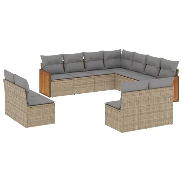 Zestaw mebli ogrodowych modułowych beżowy rattan PE 55 x 62 x 69 cm