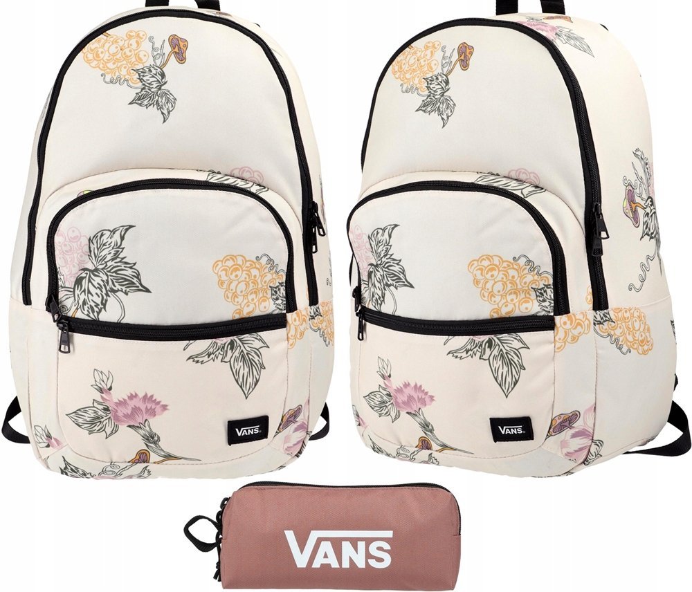 VANS ZESTAW 2W1 PLECAK + PIÓRNIK OLD SKOOL KLASYCZNY KWIATY FLORAL DUŻY