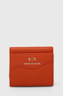 Portfele - Armani Exchange portfel damski kolor pomarańczowy - grafika 1
