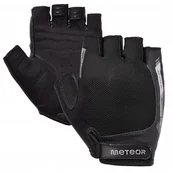 Rękawiczki rowerowe - Rękawiczki Rowerowe Kolarskie Krótkie Na Rzep Bez Palców Czarne METEOR - miniaturka - grafika 1