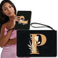 Torebki damskie - Torebka Kopertówka CZARNA Na Telefon INICJAŁY Wz - miniaturka - grafika 1