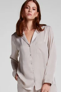 Hunkemöller Kurtka z satyny z długimi rękawami Beżowy - Biustonosze - miniaturka - grafika 1