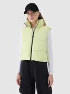 Kurtki damskie - 4F Bezrękawnik puchowy cropped z wypełnieniem syntetycznym damski - zielony L - miniaturka - grafika 1