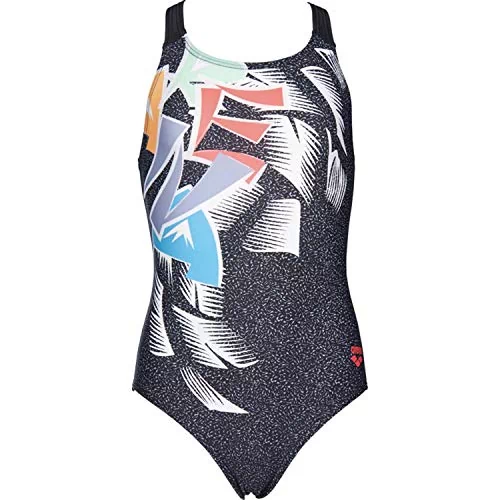 ARENA Sportowy kostium kąpielowy dla dziewcząt, zabawny, z literami
