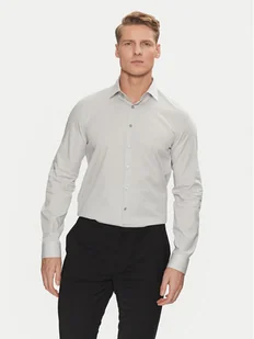 Calvin Klein Koszula Poplin Stretch Slim Shirt K10K108229 Szary Slim Fit - Koszule męskie - miniaturka - grafika 1