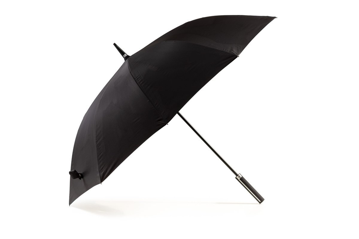 Parasol typu laska 10-szprychowy z gumowaną rączką Soft Touch czarny