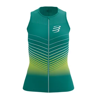 Koszulki sportowe damskie - COMPRESSPORT Triathlonowa koszulka kompresyjna damska TRI POSTURAL TANK TOP columbia primerose - grafika 1